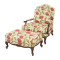 Clayton Marcus Floral Chair with Ottoman / Accent Chairs