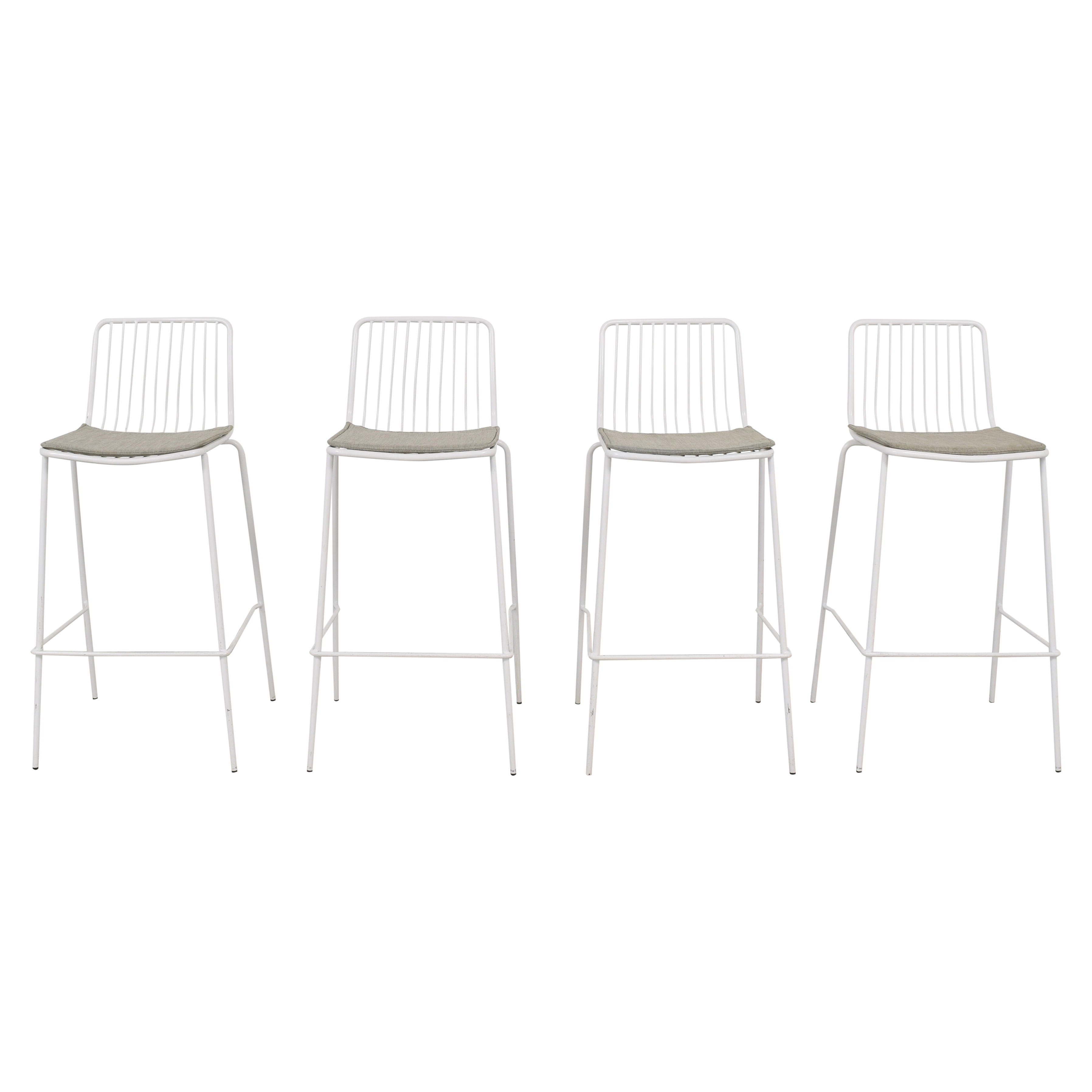 Ace Bayou White Metal Bar Stools 