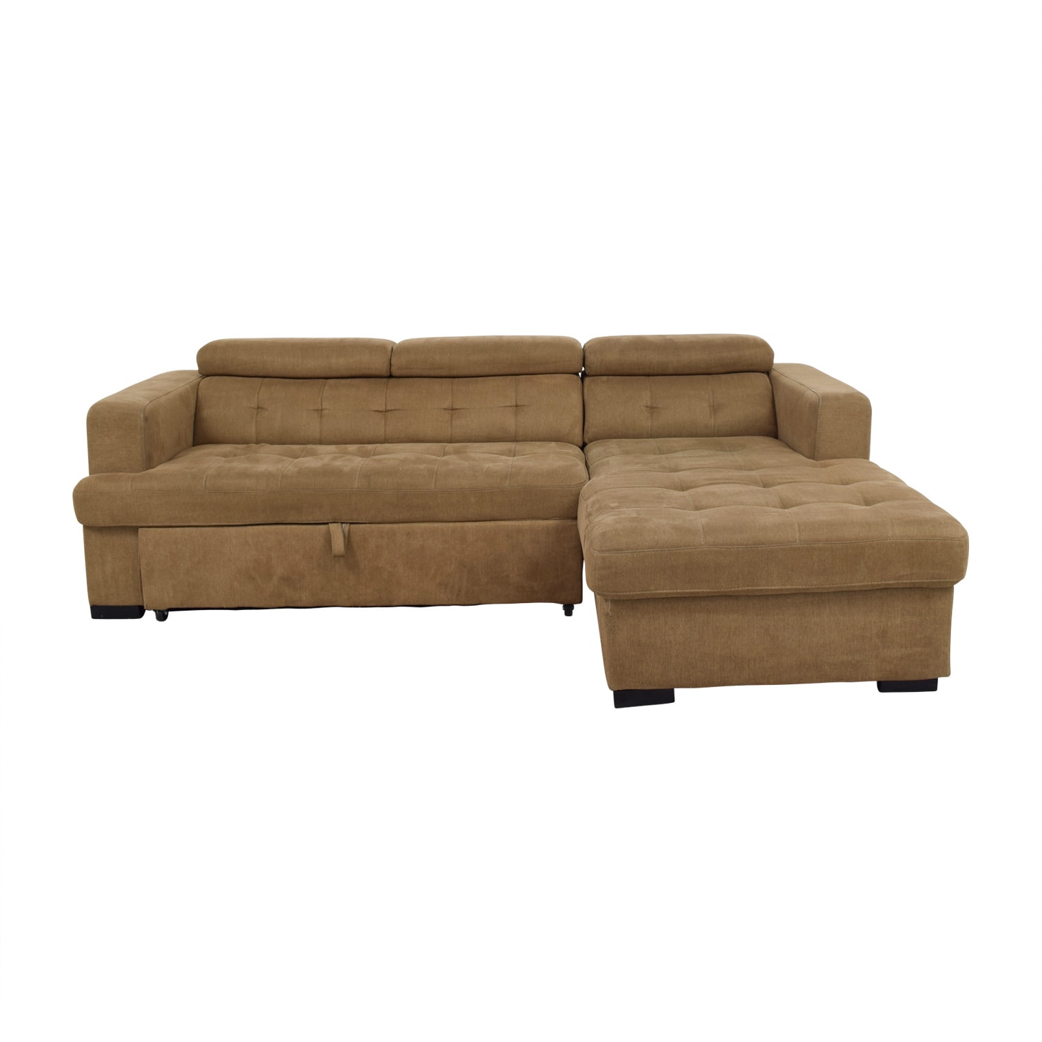 Brown Pull Out With Chaise Storage