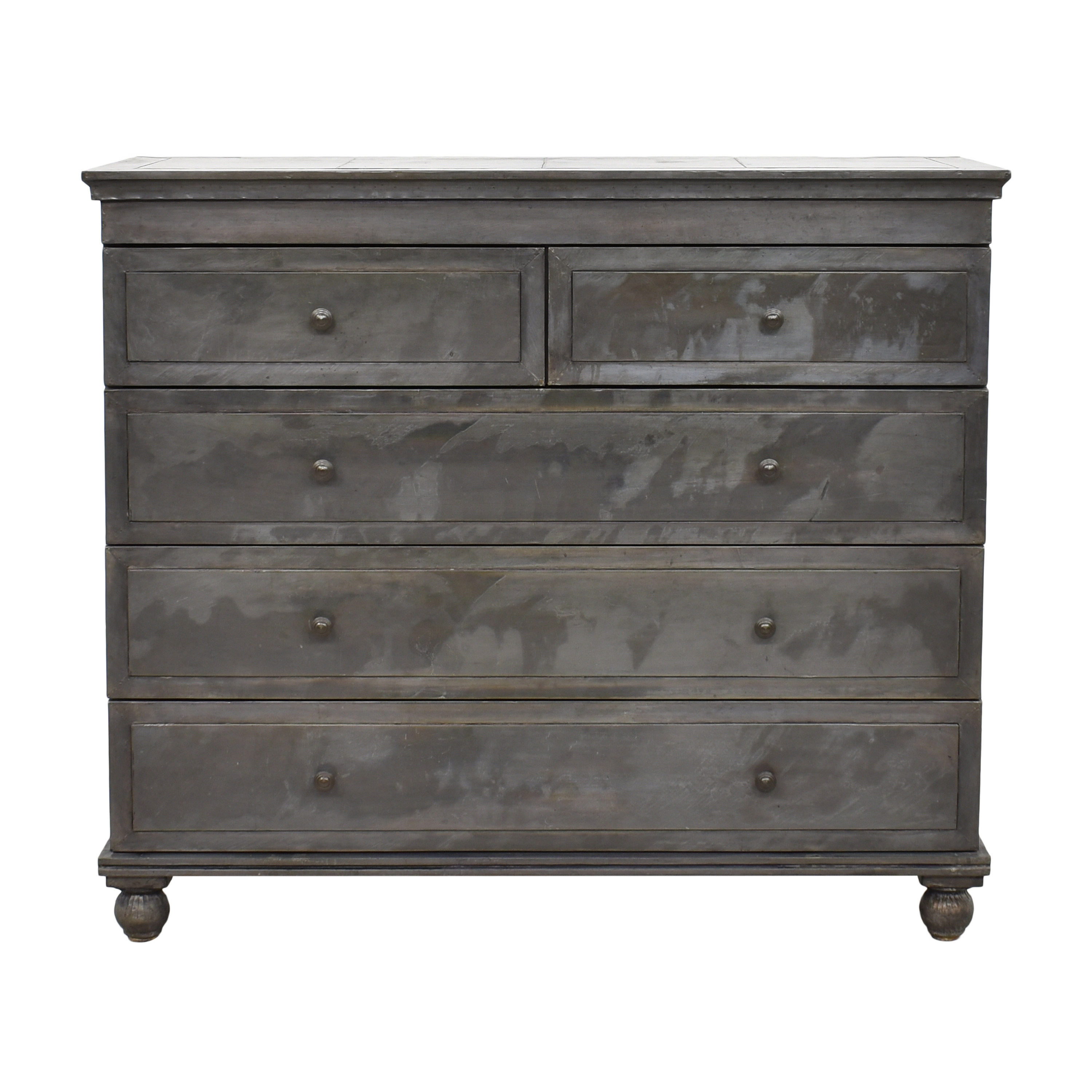 Restoration Hardware Annecy Wrapped Five Drawer Dresser 64 Off Kaiyo   Sell Restoration Hardware Annecy Metal Wrapped 5 Drawer Dresser 