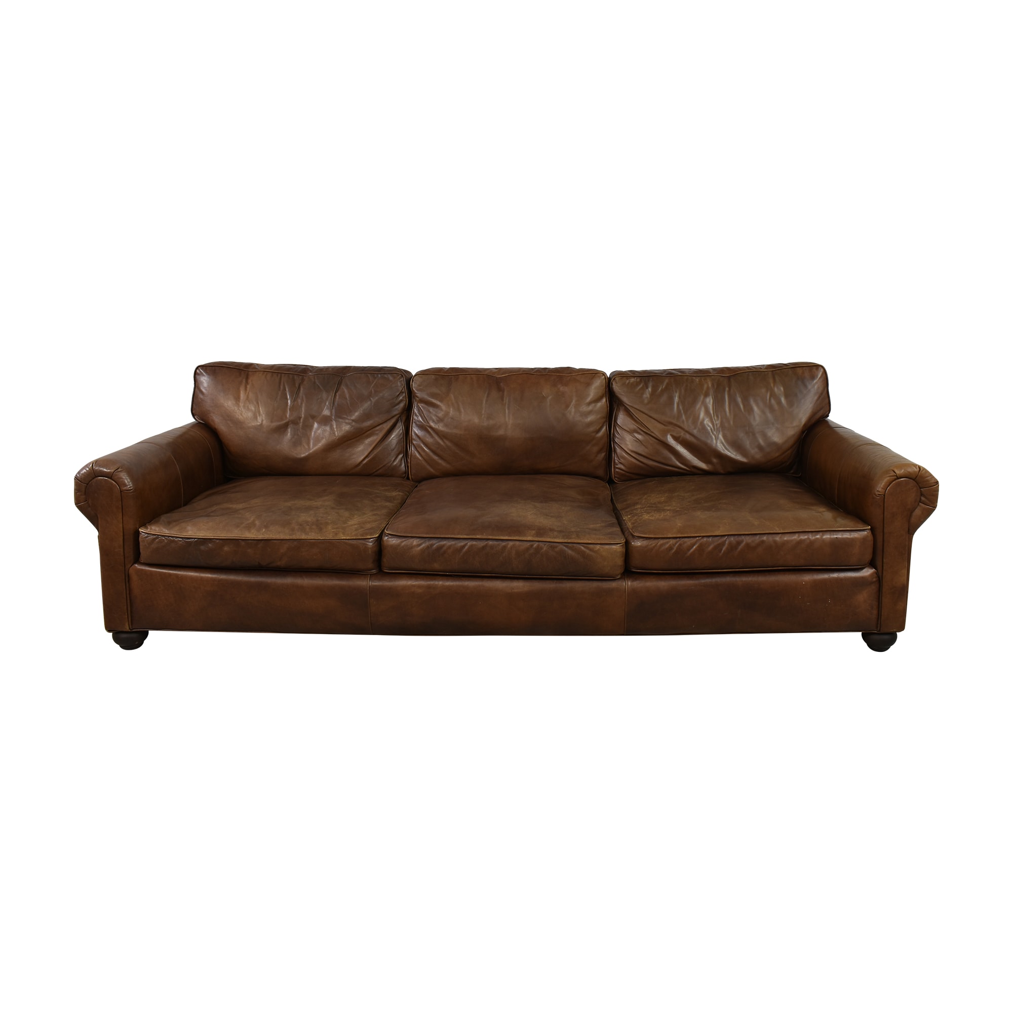 Original Lancaster Leather Three-Seat-Cushion Sofa