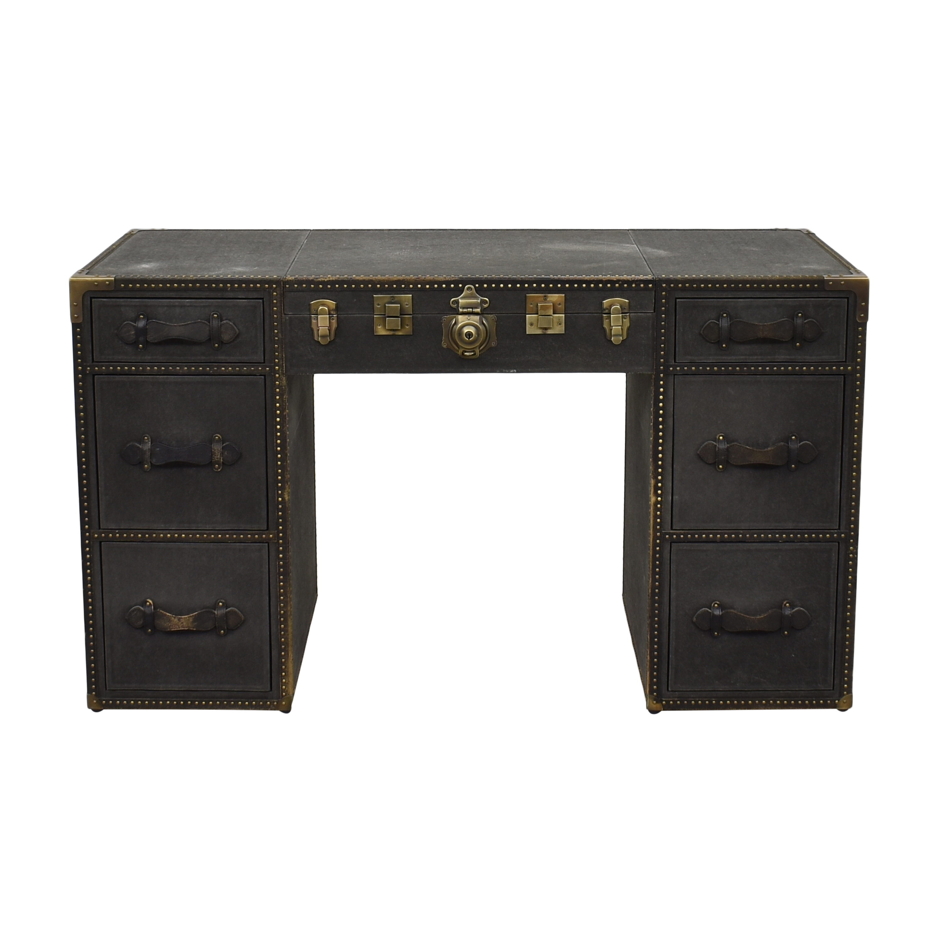 Restoration Hardware Eldon Steamer Trunk Storage Vanity Desk, 52% Off