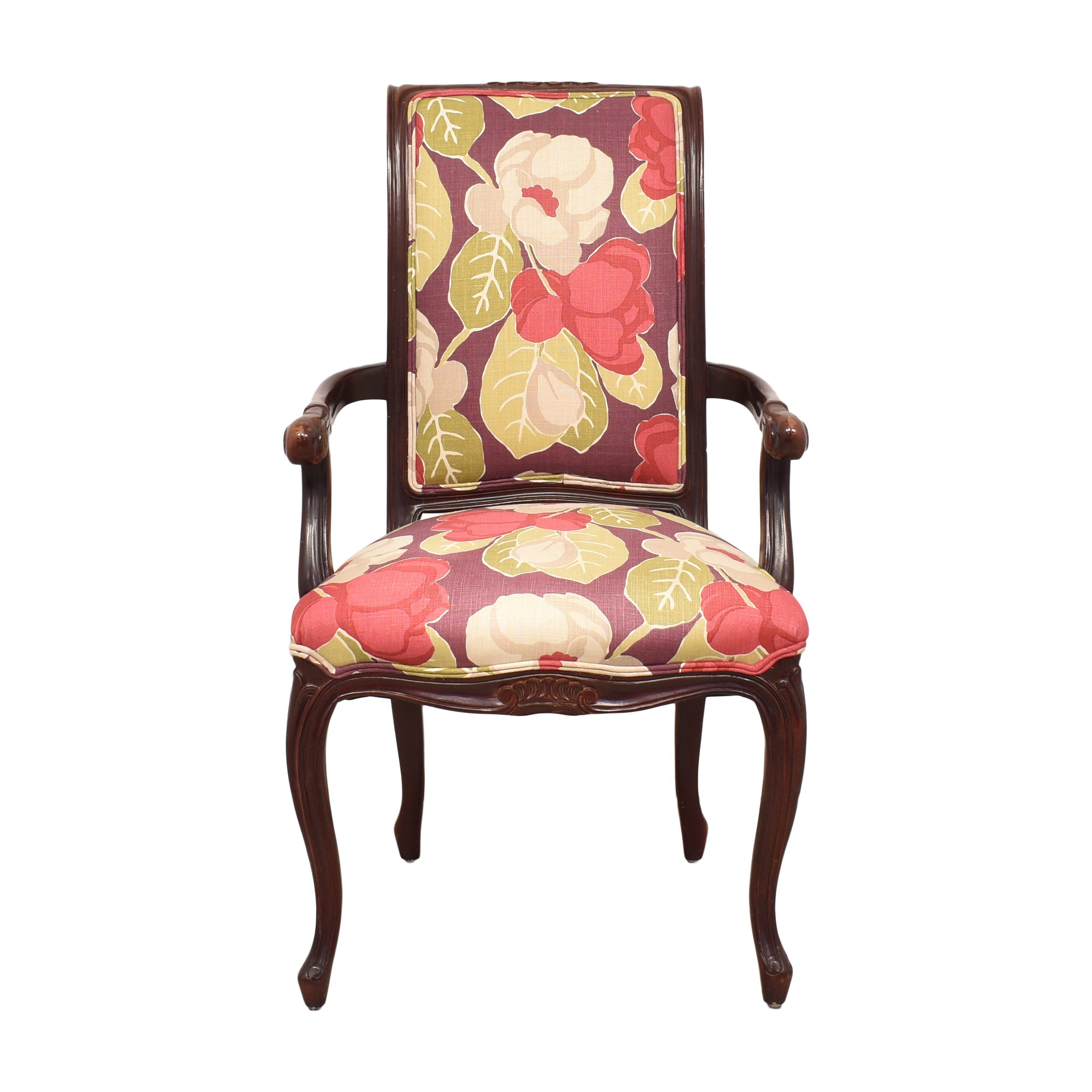 Louis XV Style Floral Accent Chair, 87% Off