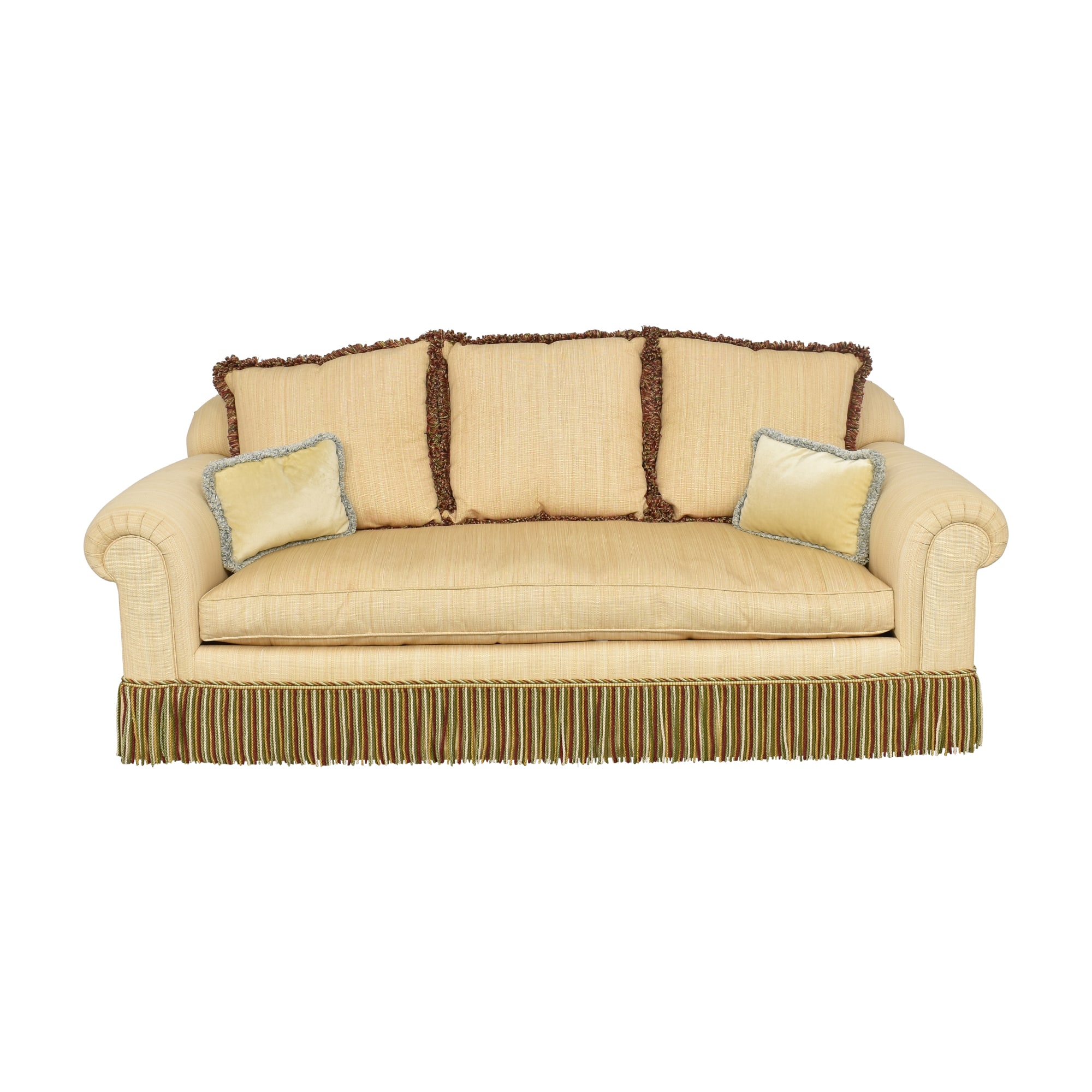 R. Jones Panel Arm Sofa with Fringe Skirt