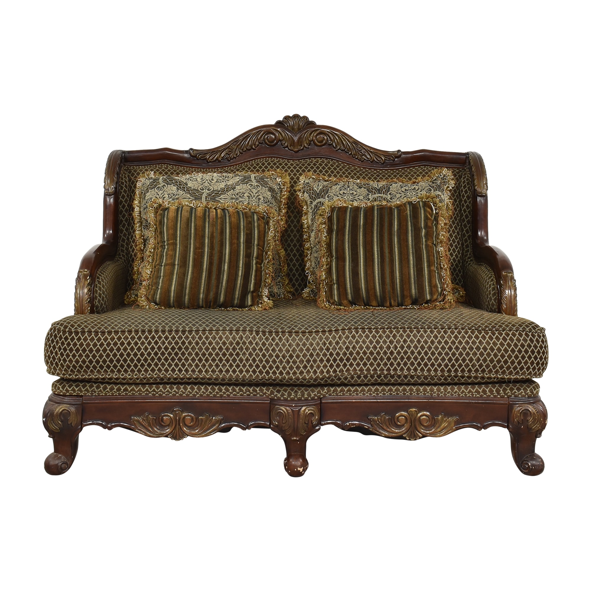 Vintage Carved Loveseat 