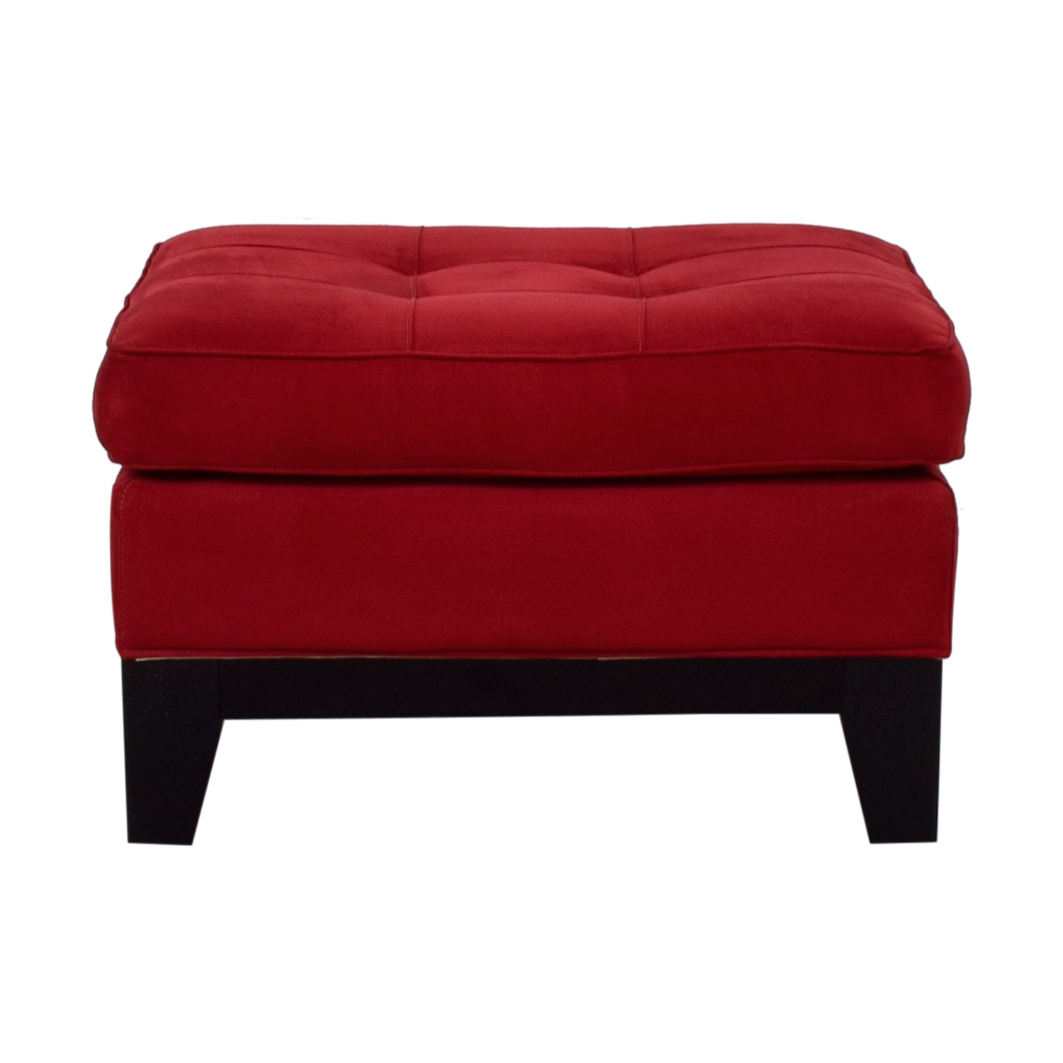 90 OFF Raymour & Flanigan Raymour & Flanigan Red Microfiber Tufted