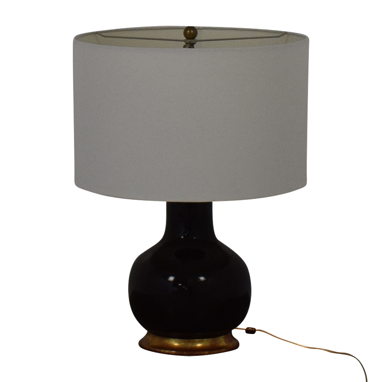 Cylindrical Brass and Crystal Table Lamp - Mecox Gardens