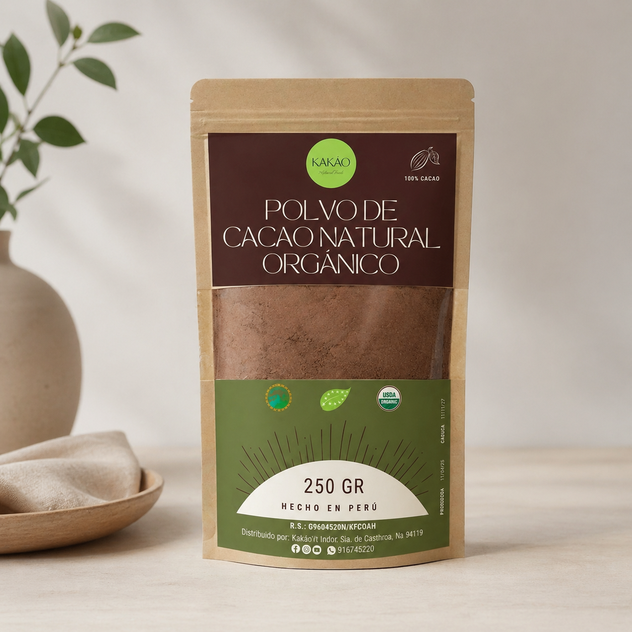Polvo de Cacao Natural Orgánico