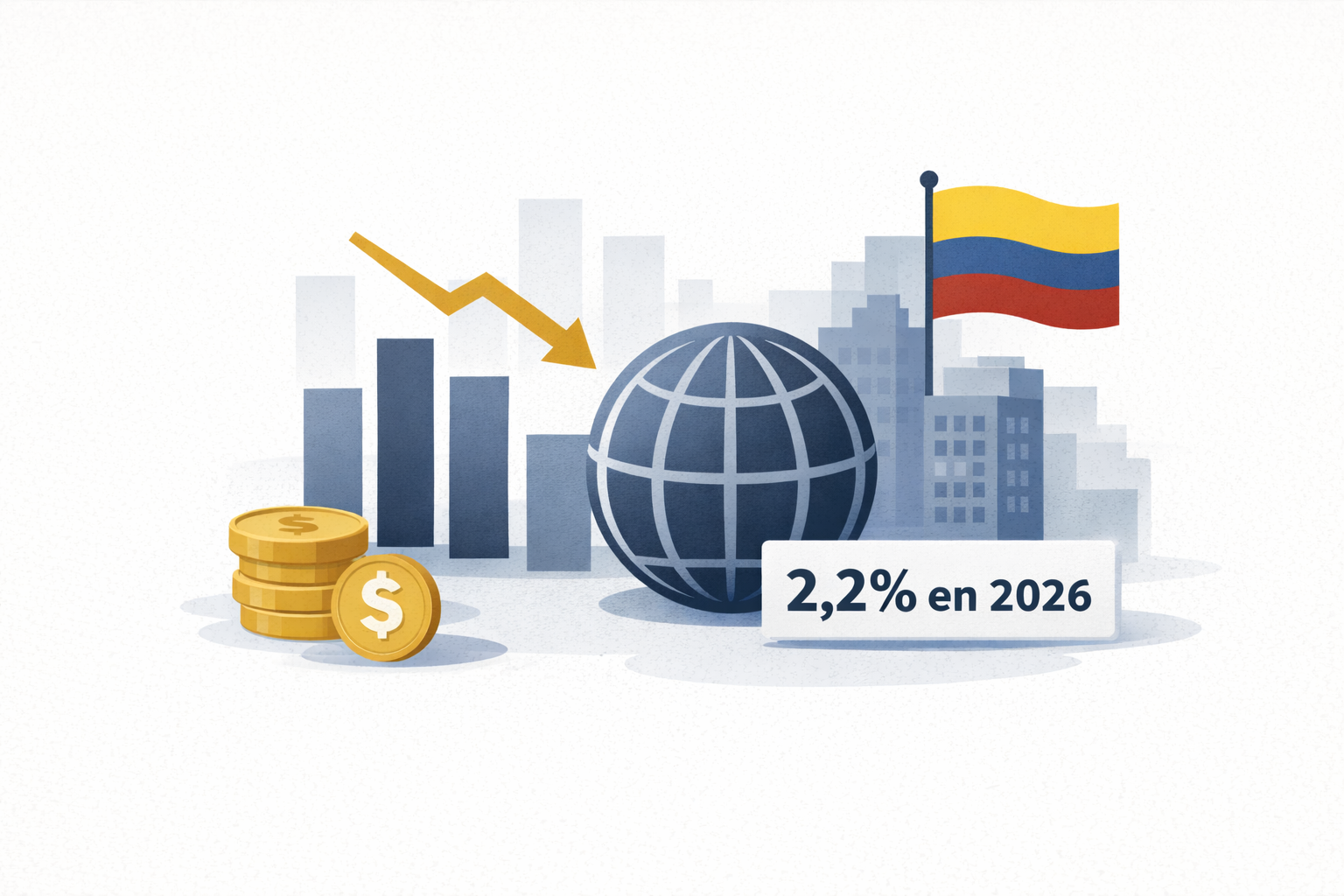 Banco Mundial: Colombia crecerá solo 2,2% en 2026