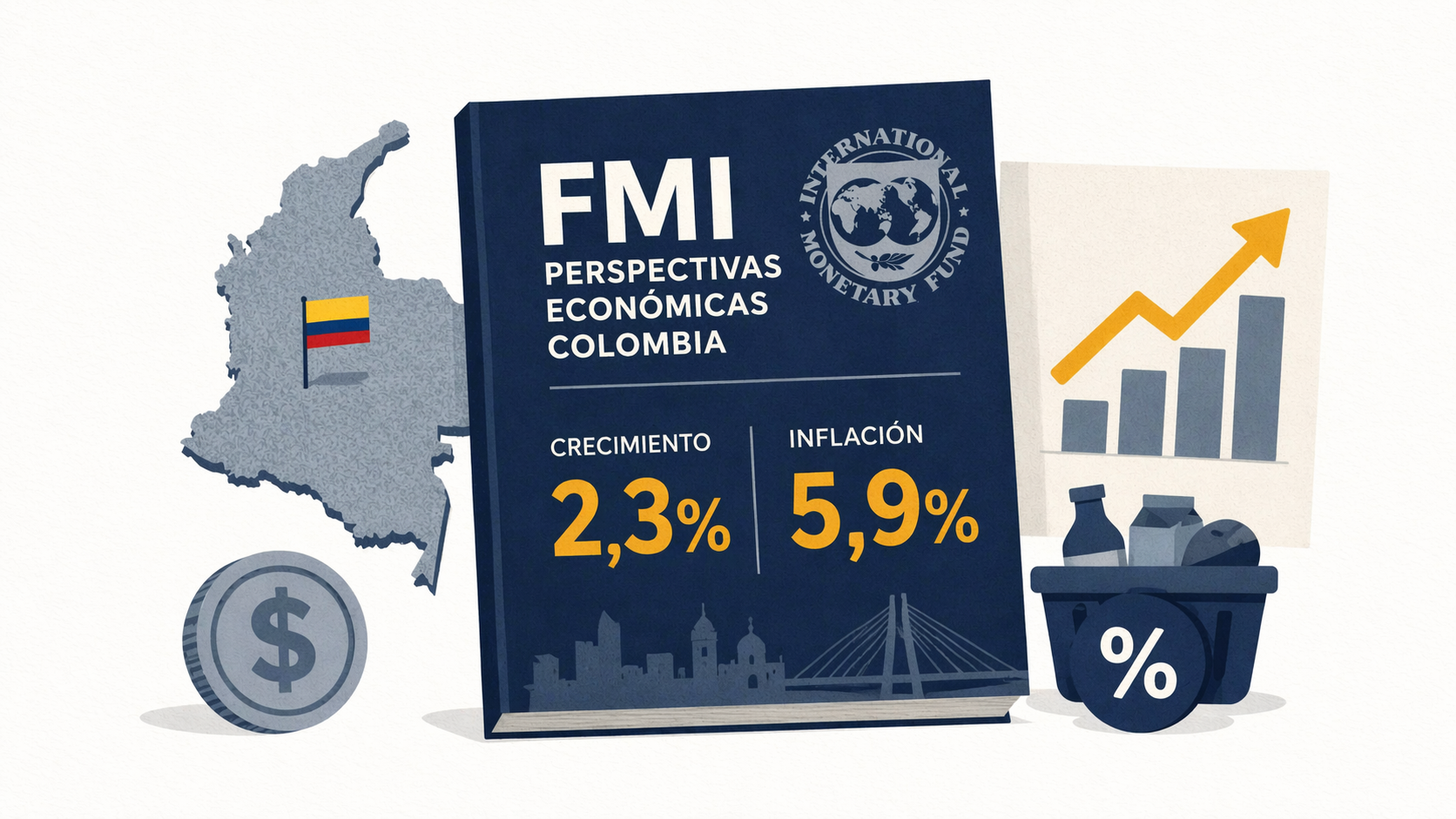 FMI: Colombia crecerá 2,3% con inflación del 5,9%