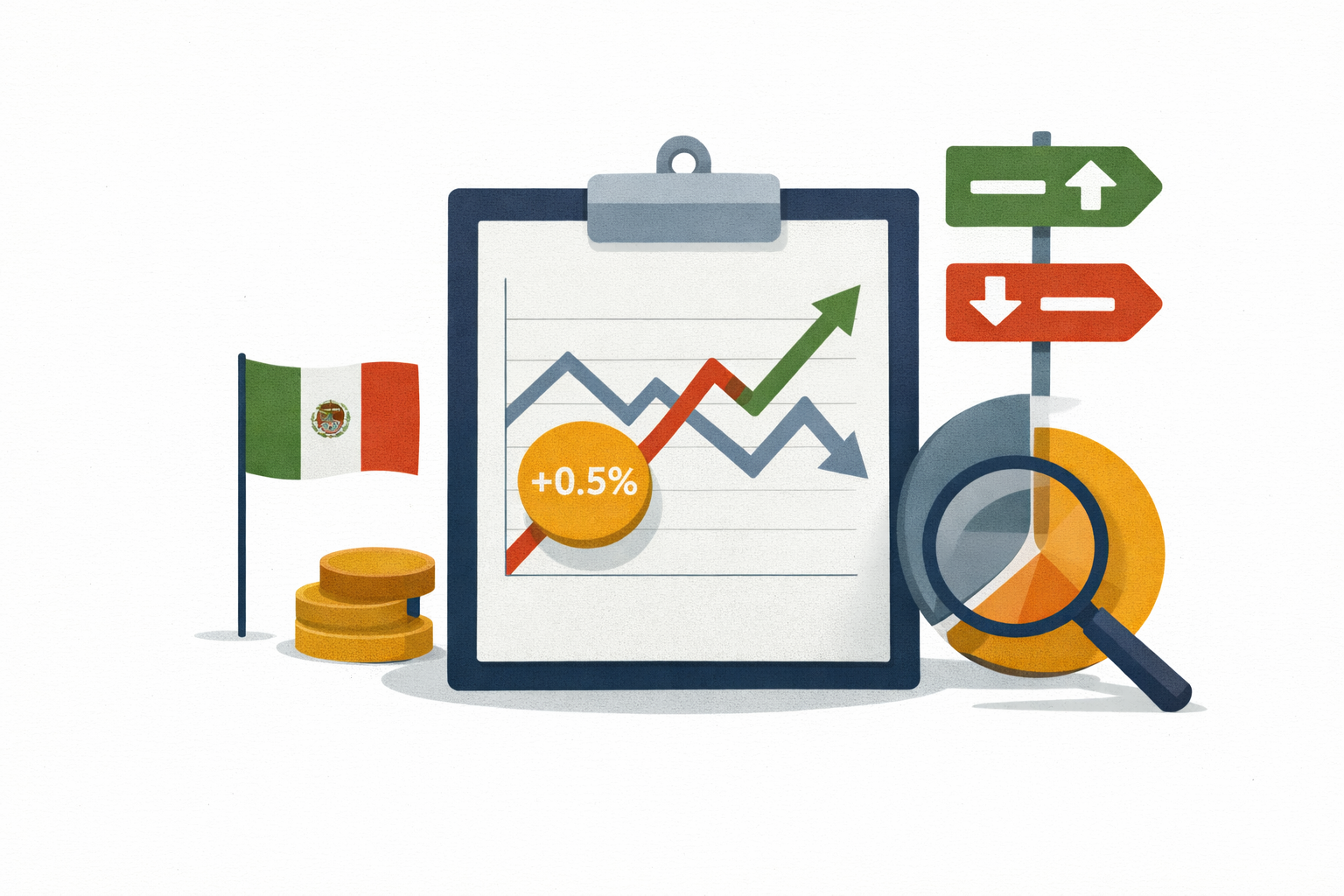 Economía México: crece 0.5% en marzo con señales mixtas