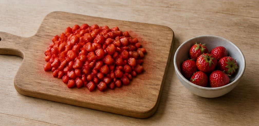 Cremiger Erdbeer-Quark mit Honig und geschlagener Sahne – Zubereitung Schritt für Schritt – Erdbeeren vorbereiten