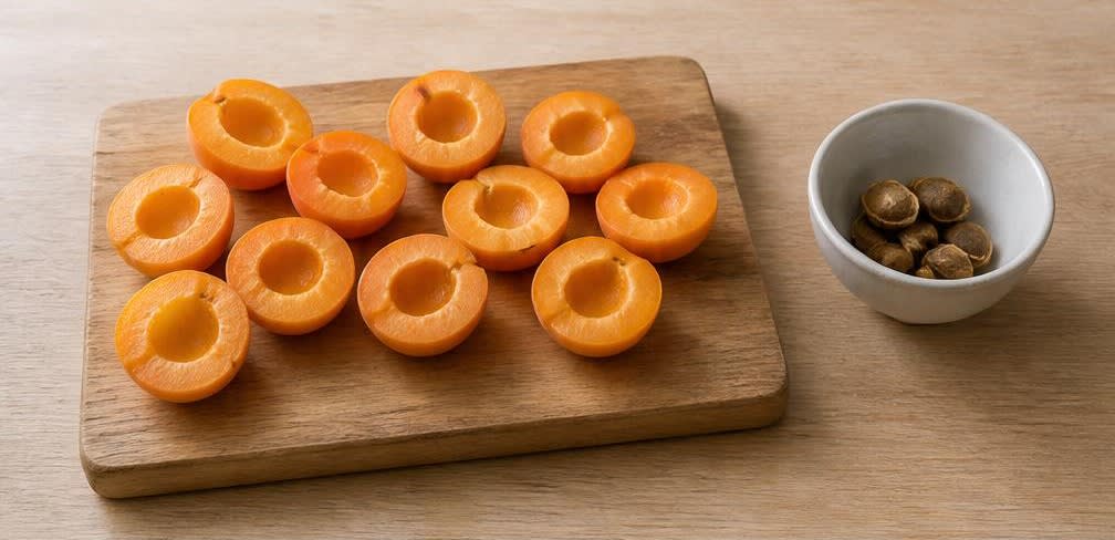 Gefüllte Aprikosen mit Frischkäse und Pistazien – Zubereitung Schritt für Schritt – Aprikosen vorbereiten