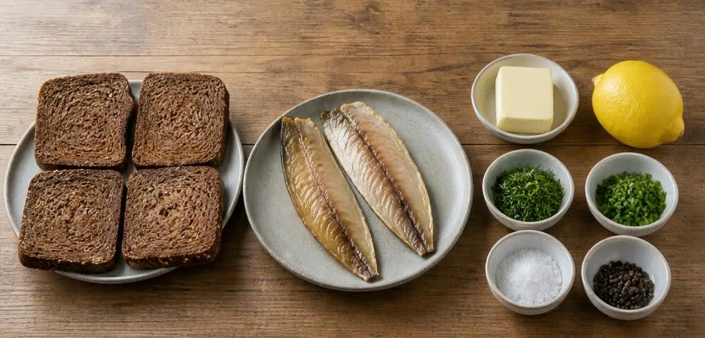 Skandinavisches Makrelen-Brot mit Zitrone und Dill – Zutaten
