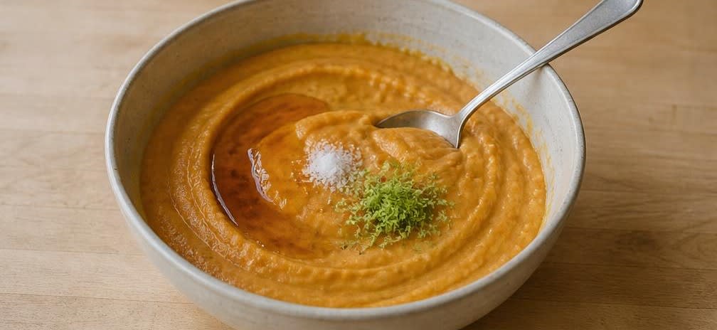 Brasilianisches Süßkartoffel-Püree mit Banane und Paranüssen – Zubereitung Schritt für Schritt – Püree abschmecken