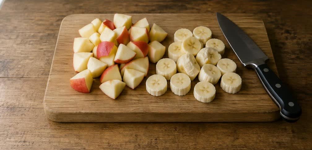 Osteuropäischer Apfel-Rotkohl-Smoothie mit Banane – Zubereitung Schritt für Schritt – Obst schneiden
