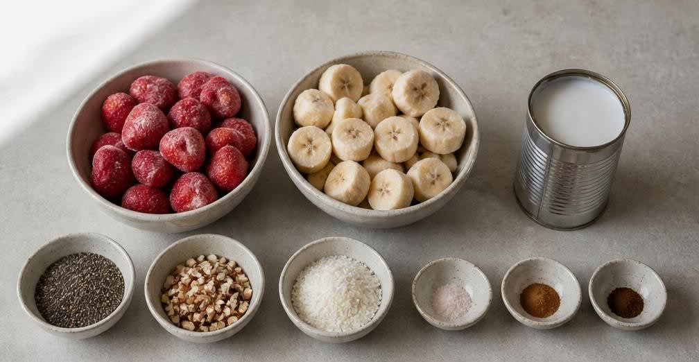 Cremige Erdbeer-Bananen-Smoothie-Bowl – Zutaten