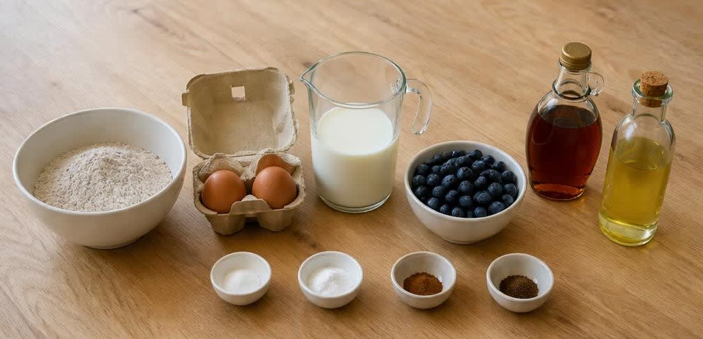 Buchweizen-Pancakes mit Blaubeeren – Zutaten