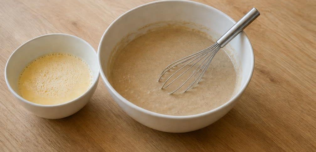 Buchweizen-Pancakes mit Blaubeeren – Zubereitung Schritt für Schritt – Teig herstellen
