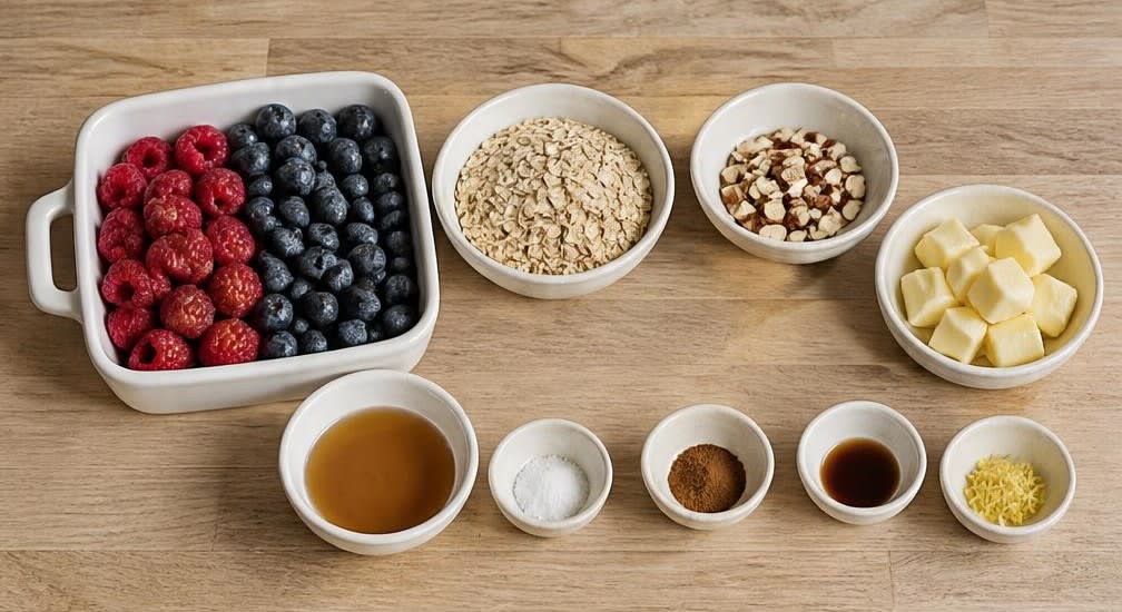 Knuspriger Beeren-Crumble mit Haferflocken – Zutaten