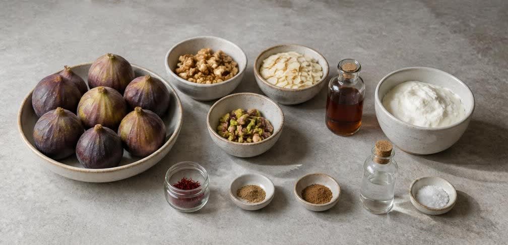 Gedämpfte persische Feigen mit Ahornsirup und Röstnüssen – Zutaten