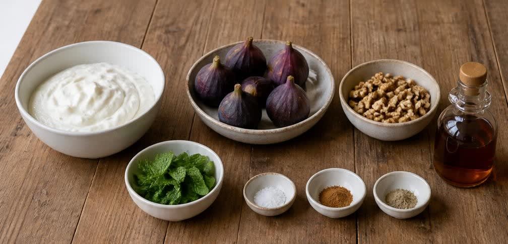 Türkischer Joghurt mit frischen Feigen und gerösteten Walnüssen – Zutaten