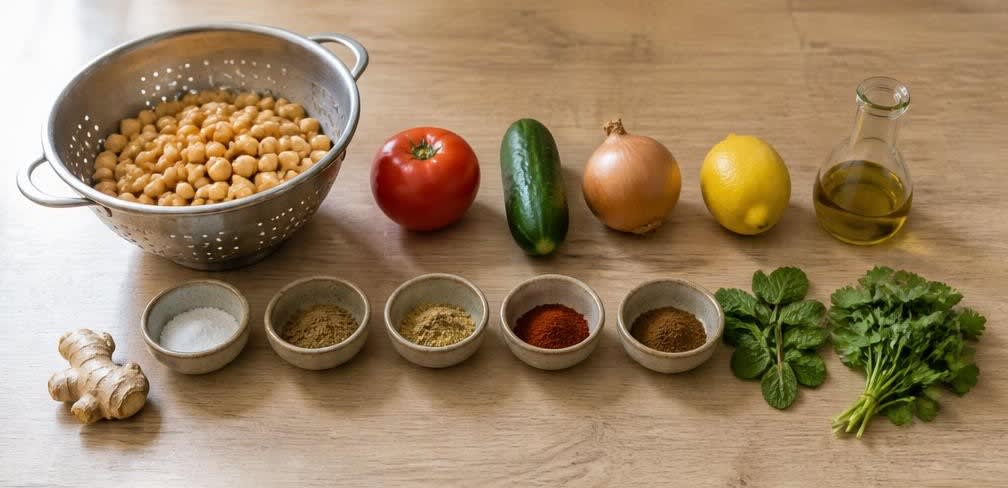 Pakistanischer Chana Chaat mit Zitronen-Dressing – Zutaten