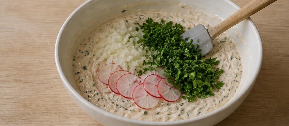 Österreichischer Kräutertopfen auf Roggenbrot – Zubereitung Schritt für Schritt – Kräutertopfen fertigstellen