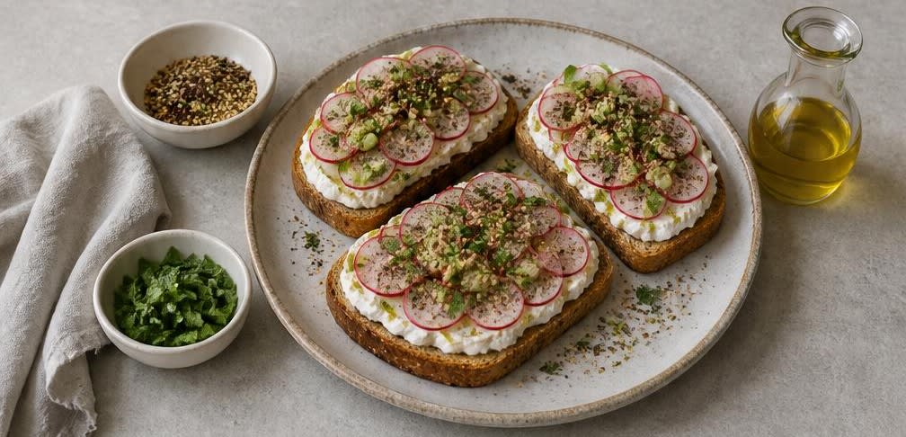 Libanesisches Labneh-Brot mit Radieschen – Zubereitung Schritt für Schritt – Anrichten