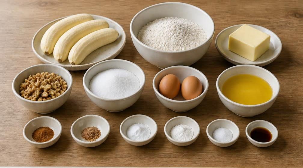 Saftiges Bananenbrot aus ungebleichtem Weizenmehl – Zutaten