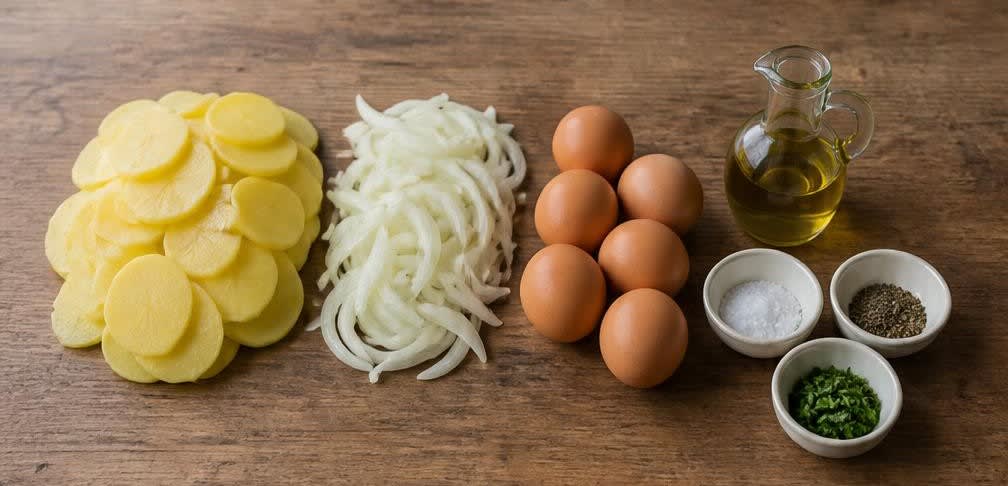 Klassische Tortilla Española mit sanft gestocktem Ei – Zutaten