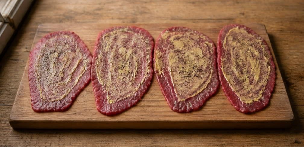 Klassische Rinderrouladen in dunkler Schmorsauce – Zubereitung Schritt für Schritt – Fleisch vorbereiten