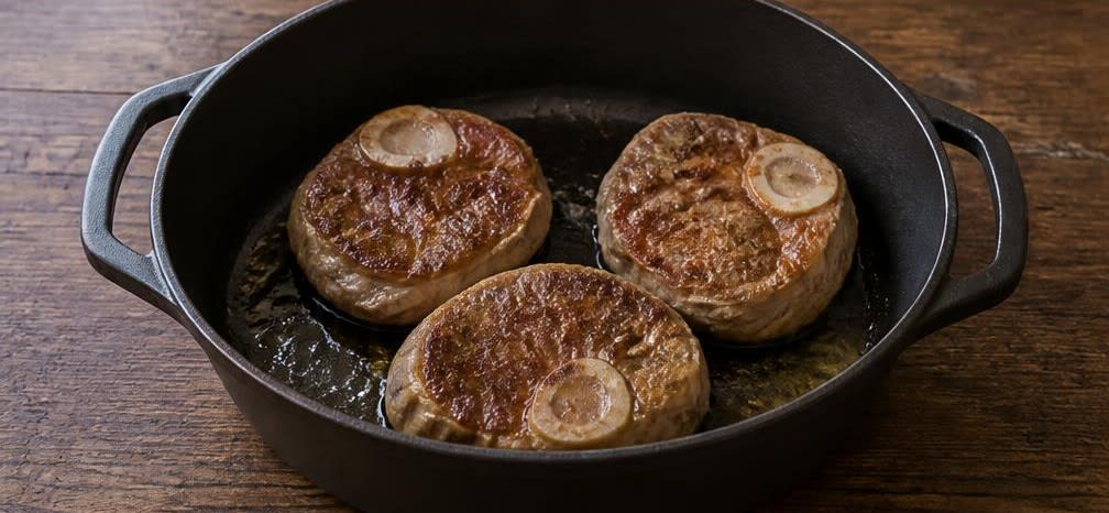 Ossobuco scharf angebraten und sanft geschmort – Zubereitung Schritt für Schritt – Fleisch anbraten