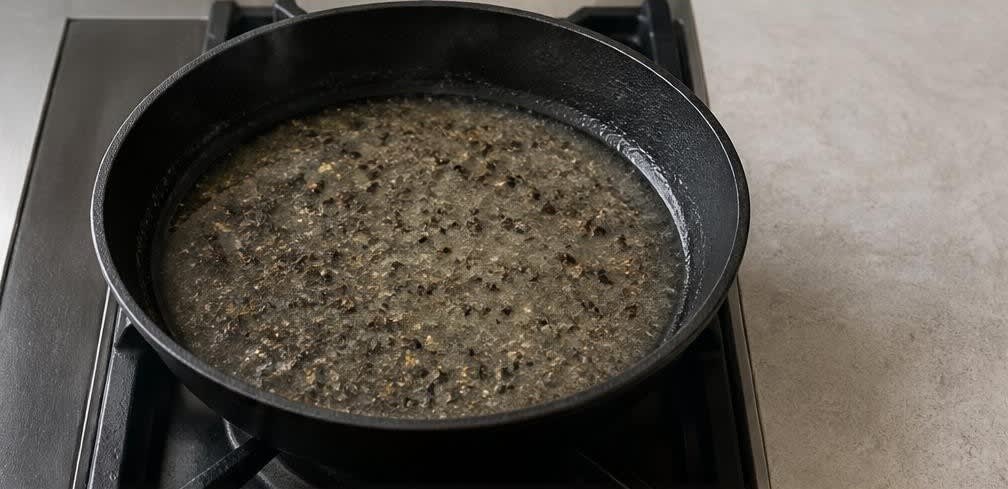 Cacio e Pepe mit frisch gemörsertem Pfeffer – Zubereitung Schritt für Schritt – Pfeffersud herstellen