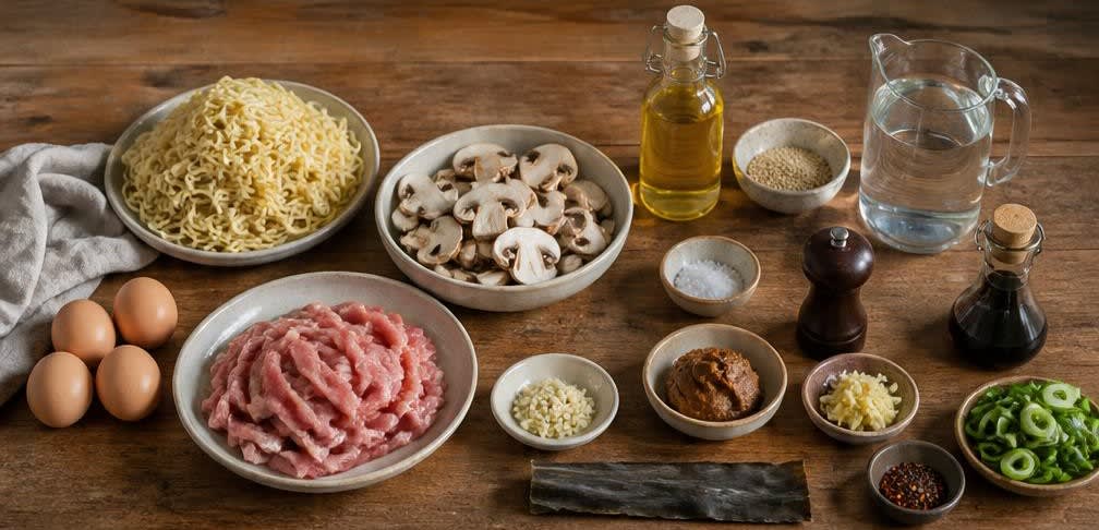 Miso-Ramen mit ungepasteurisiertem Miso – Zutaten