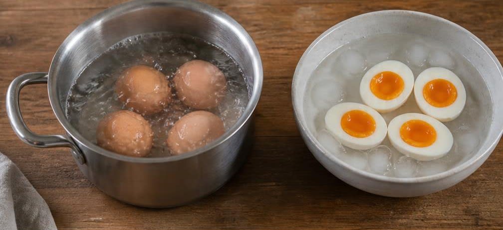 Miso-Ramen mit ungepasteurisiertem Miso – Zubereitung Schritt für Schritt – Eier kochen und schälen