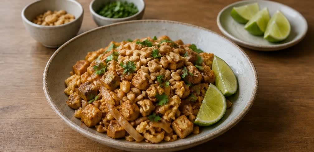 Pad Thai mit durchgegartem Ei – Zubereitung Schritt für Schritt – Anrichten