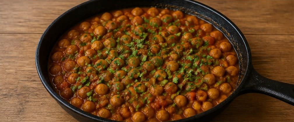 Authentisches Chana Masala mit frischem Zitronenkick – Zubereitung Schritt für Schritt – Zitronensaft & Koriander einrühren
