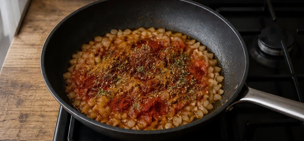 Enchiladas mit frischer Tomatensauce – Zubereitung Schritt für Schritt – Gewürze mitrösten