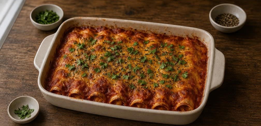 Enchiladas mit frischer Tomatensauce – Zubereitung Schritt für Schritt – Anrichten