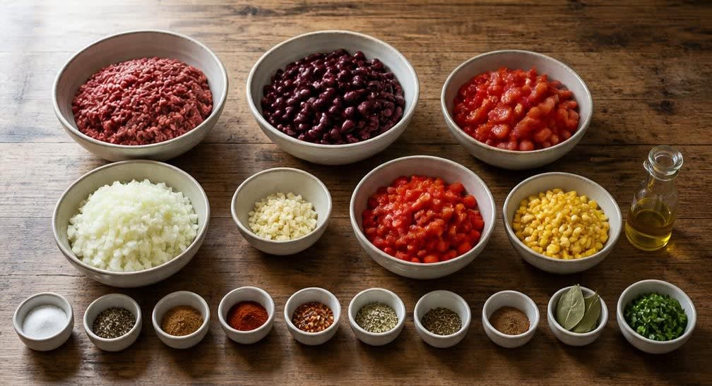 Klassisches Chili con Carne mit schonend eingeweichten Bohnen – Zutaten