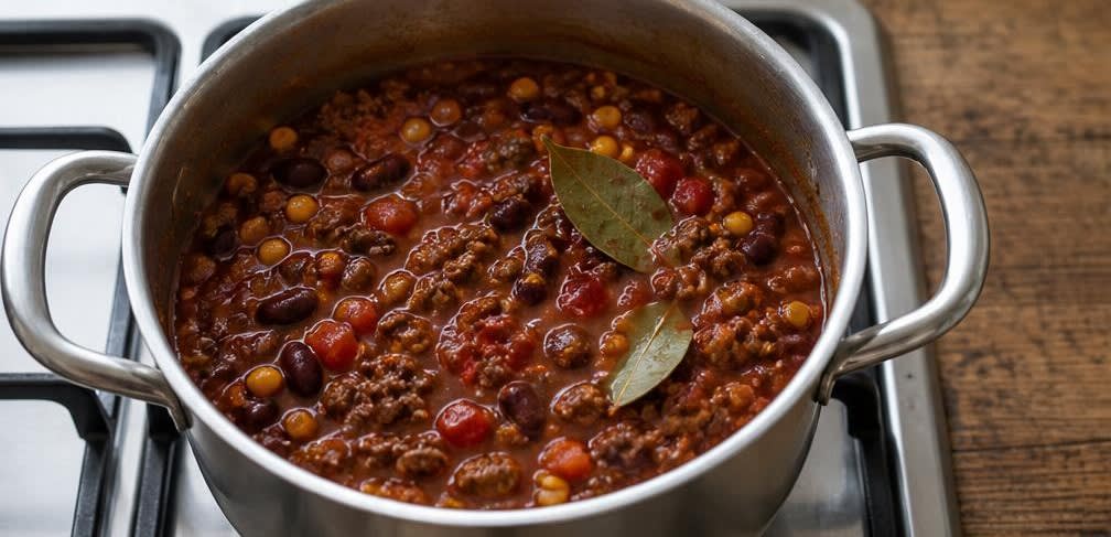 Klassisches Chili con Carne mit schonend eingeweichten Bohnen – Zubereitung Schritt für Schritt – Chili köcheln lassen