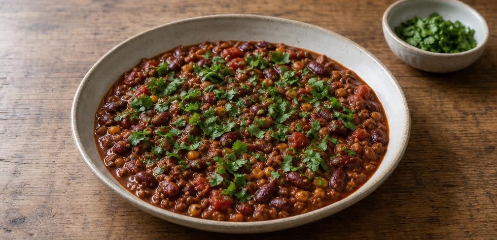 Klassisches Chili con Carne mit schonend eingeweichten Bohnen – Zubereitung Schritt für Schritt – Anrichten