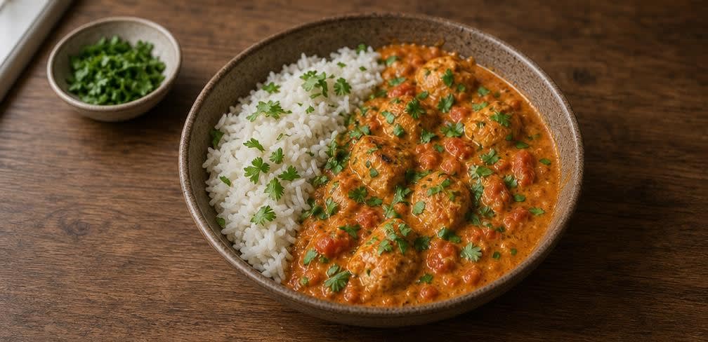 Chicken Tikka Masala aus unbehandeltem Hähnchen – Zubereitung Schritt für Schritt – Anrichten