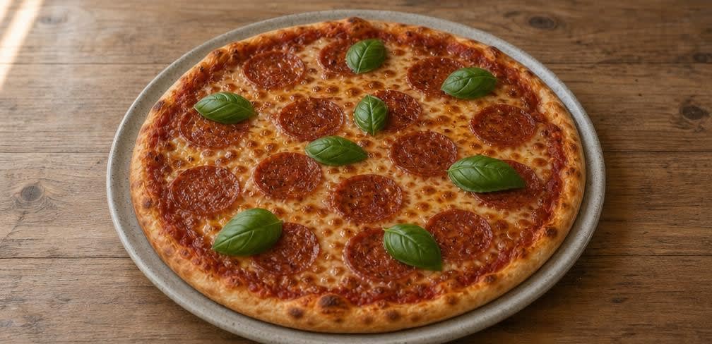 Pizza Diavola mit frisch geriebenem Mozzarella – Zubereitung Schritt für Schritt – Anrichten