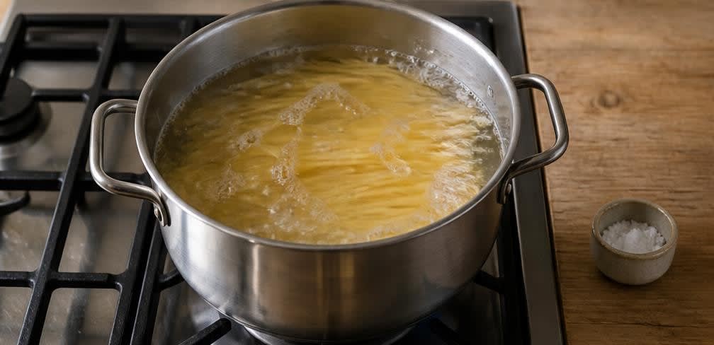 Spaghetti all'Arrabbiata mit reichhaltigem Olivenöl – Zubereitung Schritt für Schritt – Spaghetti kochen