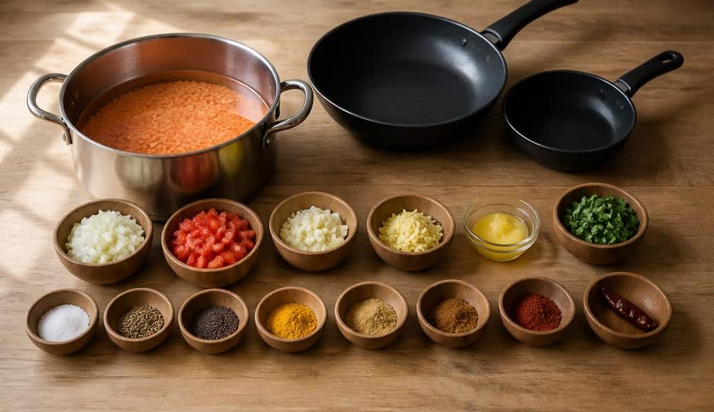 Dal Tadka aus eingeweichten Linsen – Zutaten