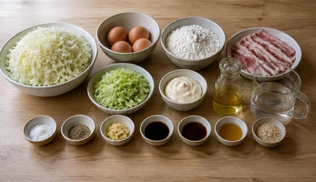 Okonomiyaki mit gegartem Kohl – Zutaten