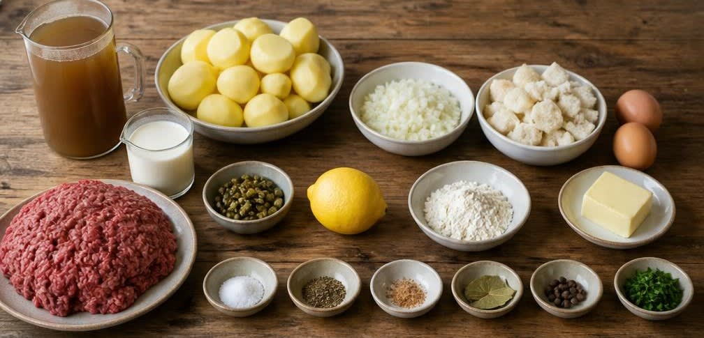 Königsberger Klopse aus grob gewolftem Fleisch – Zutaten