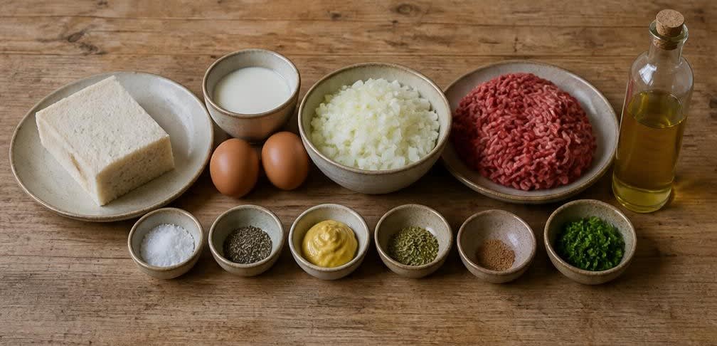Klassische Frikadellen mit selbst gemachten Semmelbröseln – Zutaten